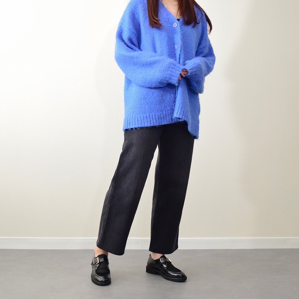 ルカ グロッシ Luca Grossi 異素材コンビモンクストラップシューズ （ブラックコンビ） ブラックコンビ