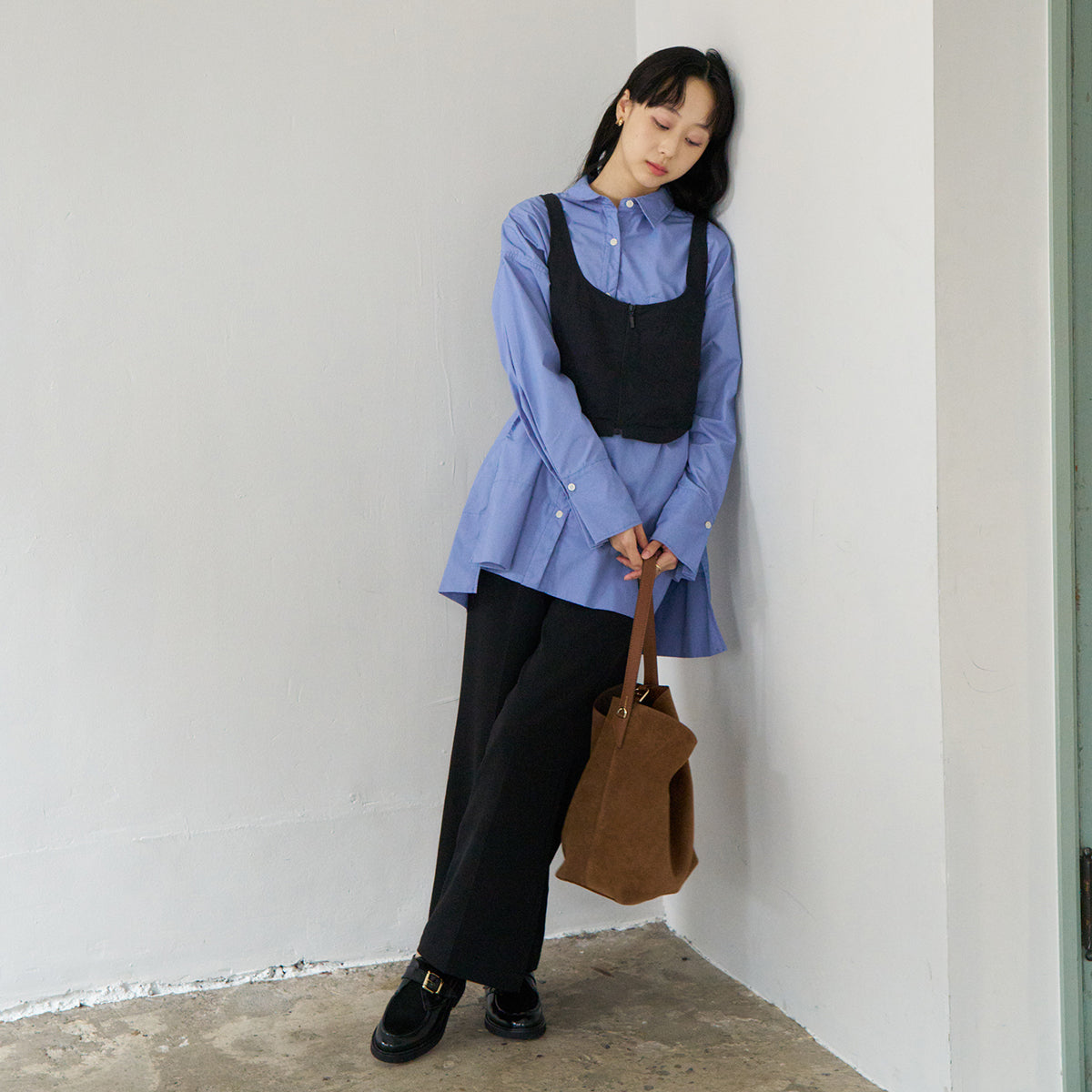 ルカ グロッシ Luca Grossi 異素材コンビモンクストラップシューズ （ブラックコンビ） ブラックコンビ