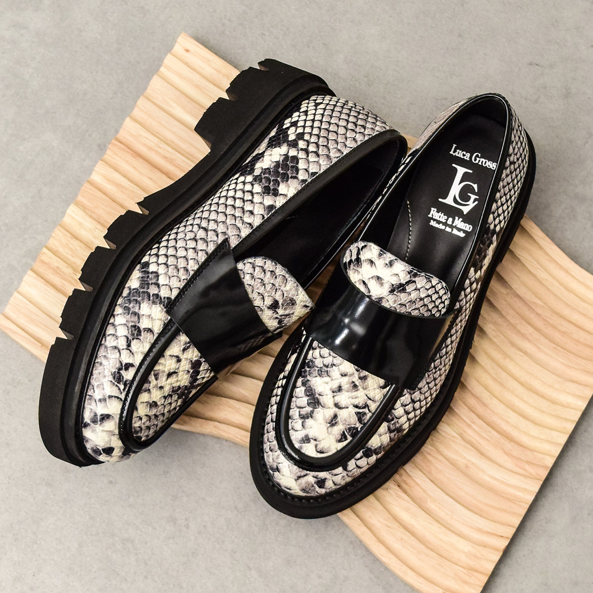 ルカ グロッシ Luca Grossi タンクソールローファー （ナチュラルコンビ） ナチュラルコンビ