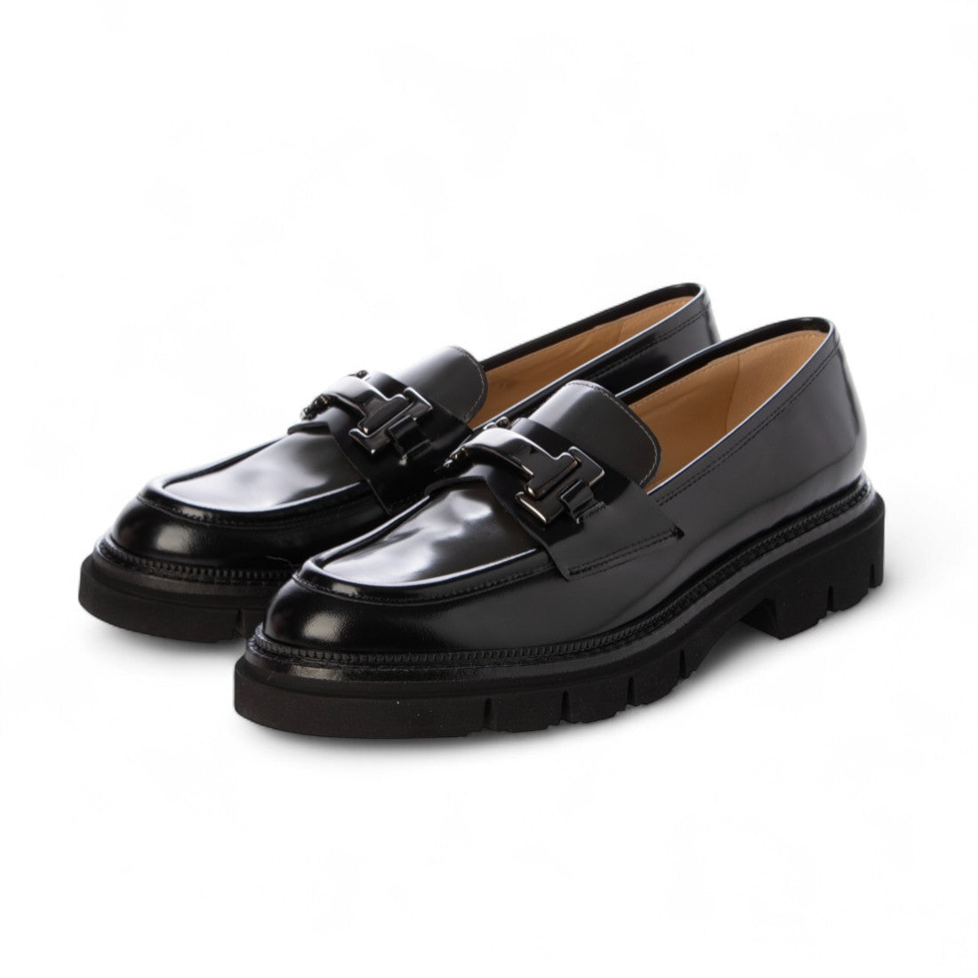 ルカ グロッシ Luca Grossi レザーローファー （NERO） GREY NERO