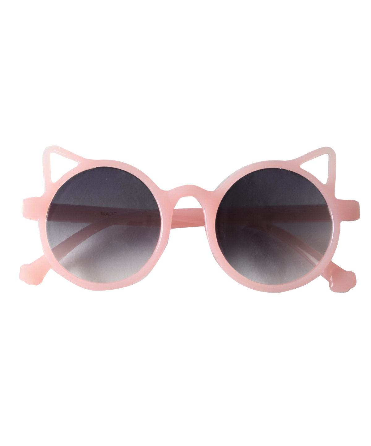 ラグスタイル LUXSTYLE UVカットキッズ猫型サングラス/キッズ 子供用 ネコ型 猫型 ラウンド 丸型 UVカット 紫外線カット 軽量 小さい 子ども 幼児 かわいい （ピンク×スモークハーフ） ピンク×スモークハーフ