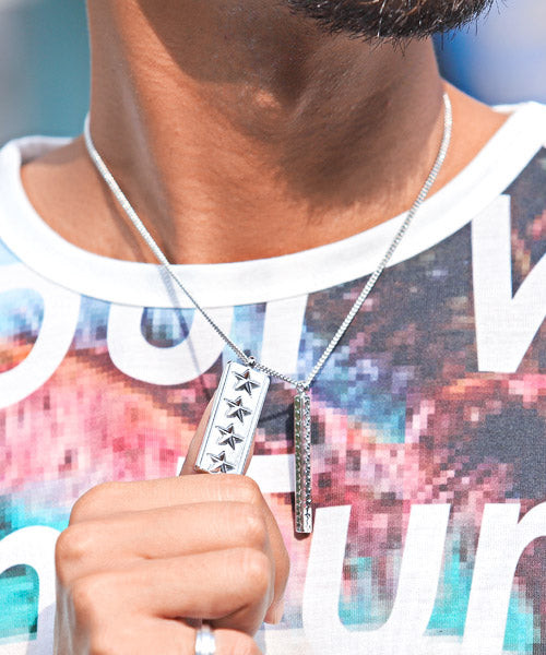 ラグスタイル LUXSTYLE スタープレートセパレートトップネックレス/ネックレス メンズ アクセサリー スター 星 星柄 星型 シルバー