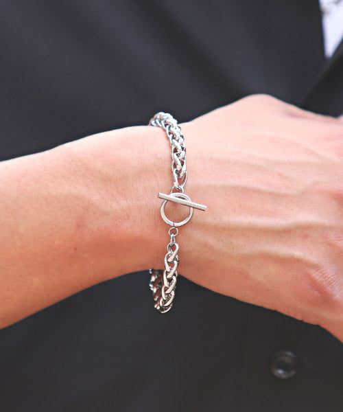 ラグスタイル LUXSTYLE ステンレスブレスレット/ブレスレット メンズ チェーン ステンレス シルバー アクセサリー （B） B