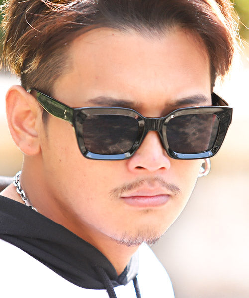 拉格風格 LUXSTYLE 超大方形墨鏡/墨鏡 男士 方形 墨鏡 UV防護 假眼鏡 眼鏡