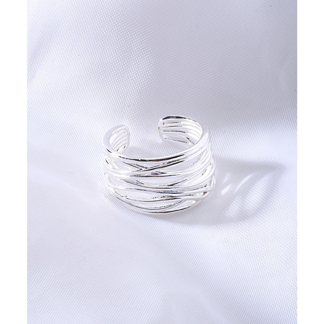 ラグスタイル LUXSTYLE ユニセックスメタリックリング/シルバーリング S925 アクセサリー アクセ メンズアクセ ジュエリー 銀色 （E） E