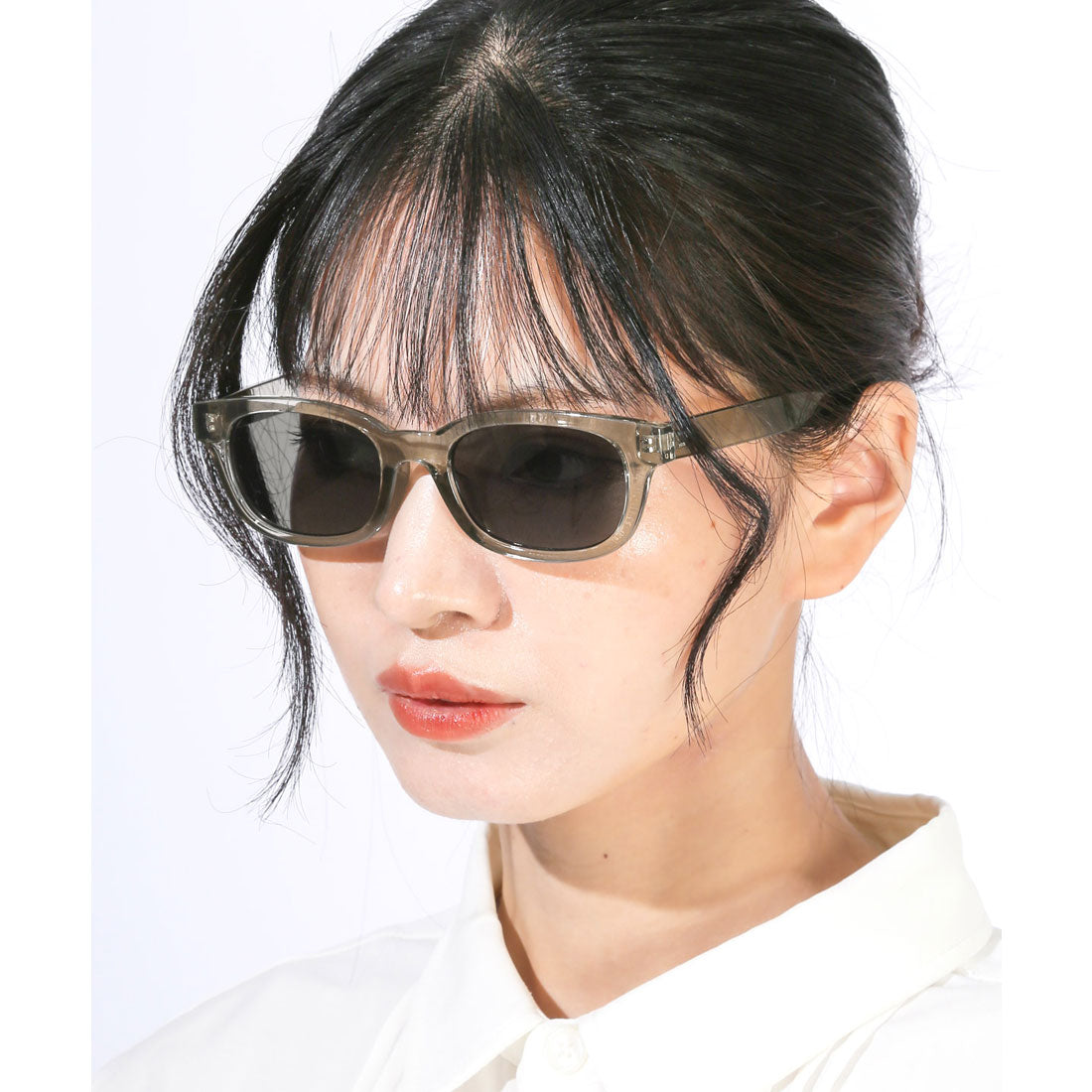ラグスタイル LUXSTYLE スクエアサングラス/ユニセックス UVカット 紫外線カット 紫外線対策 スクエアサングラス ウェリントン 度なし 軽量 （ブラック×スモーク） ブラック×スモーク