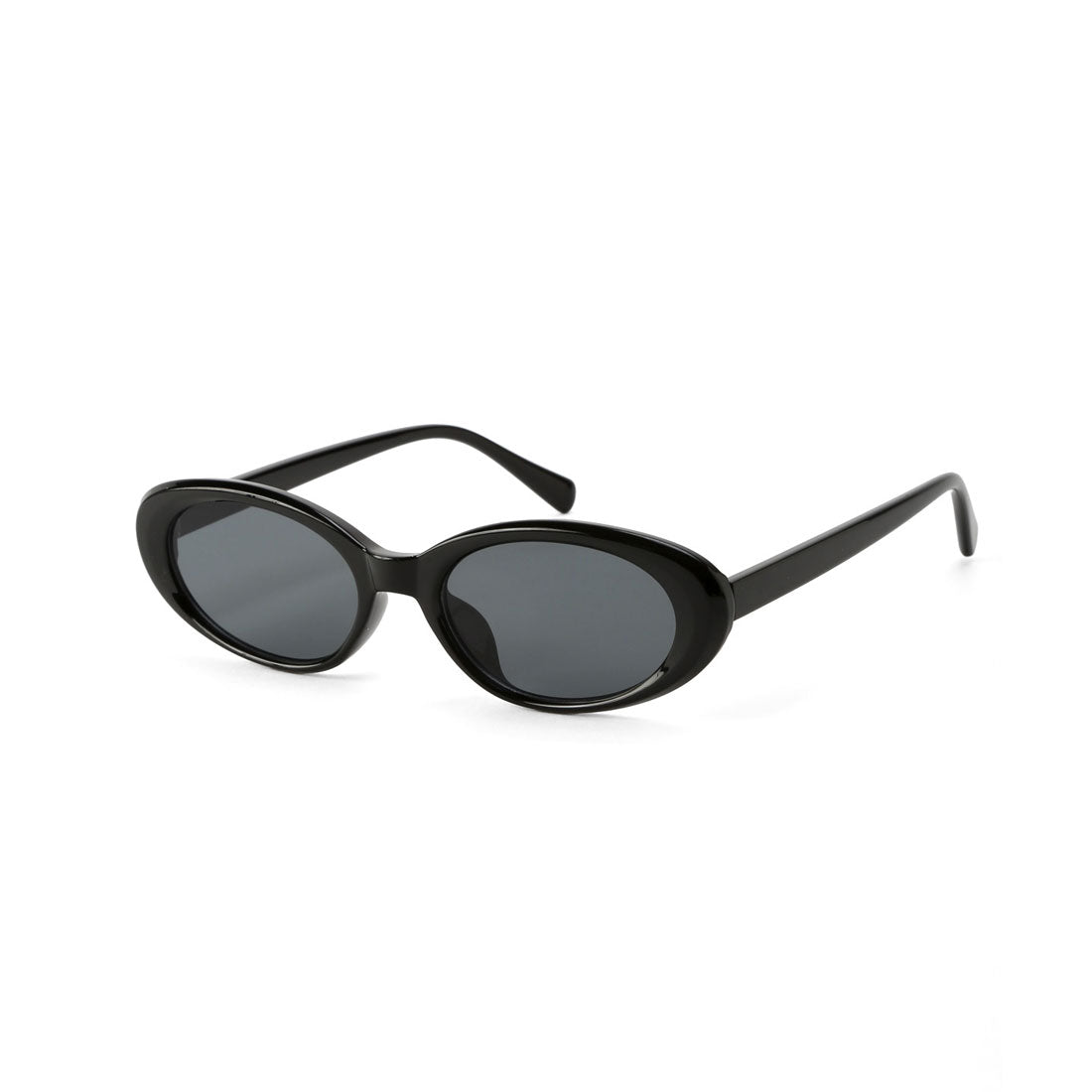 ラグスタイル LUXSTYLE オーバルサングラス/ユニセックス UVカット 紫外線カット オーバルサングラス 度なし 夏 軽量 レトロ おしゃれ 小物 （スモーク） スモーク