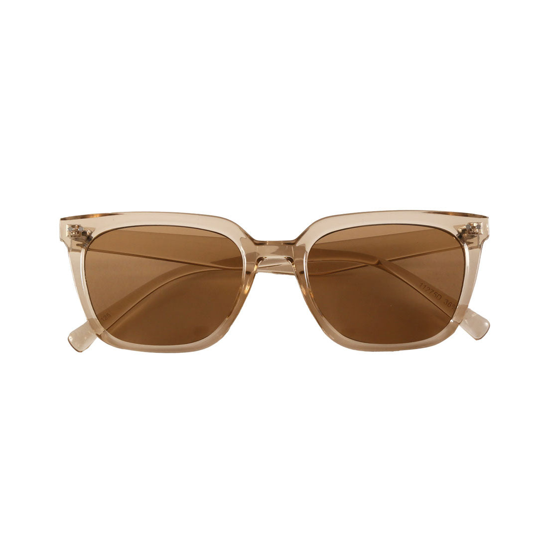ラグスタイル LUXSTYLE スクエアウェリントンサングラス/ウェリントンサングラス ユニセックス UVカット 紫外線カット スクエアサングラス スクエアフレーム （クリアベージュ×ライトブラウン） クリアベージュ×ライトブラウン