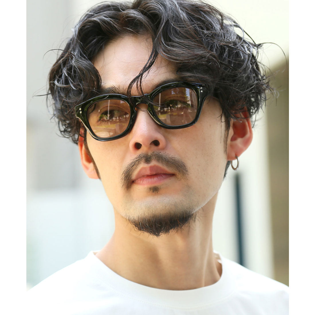 ラグスタイル LUXSTYLE ウェリントンサングラス/ユニセックス UVカット 紫外線対策 ウェリントン 度なし 小顔効果 伊達眼鏡 黒縁 デミ クリアフレーム （ブラック×ライトブラウン） ブラック×ライトブラウン