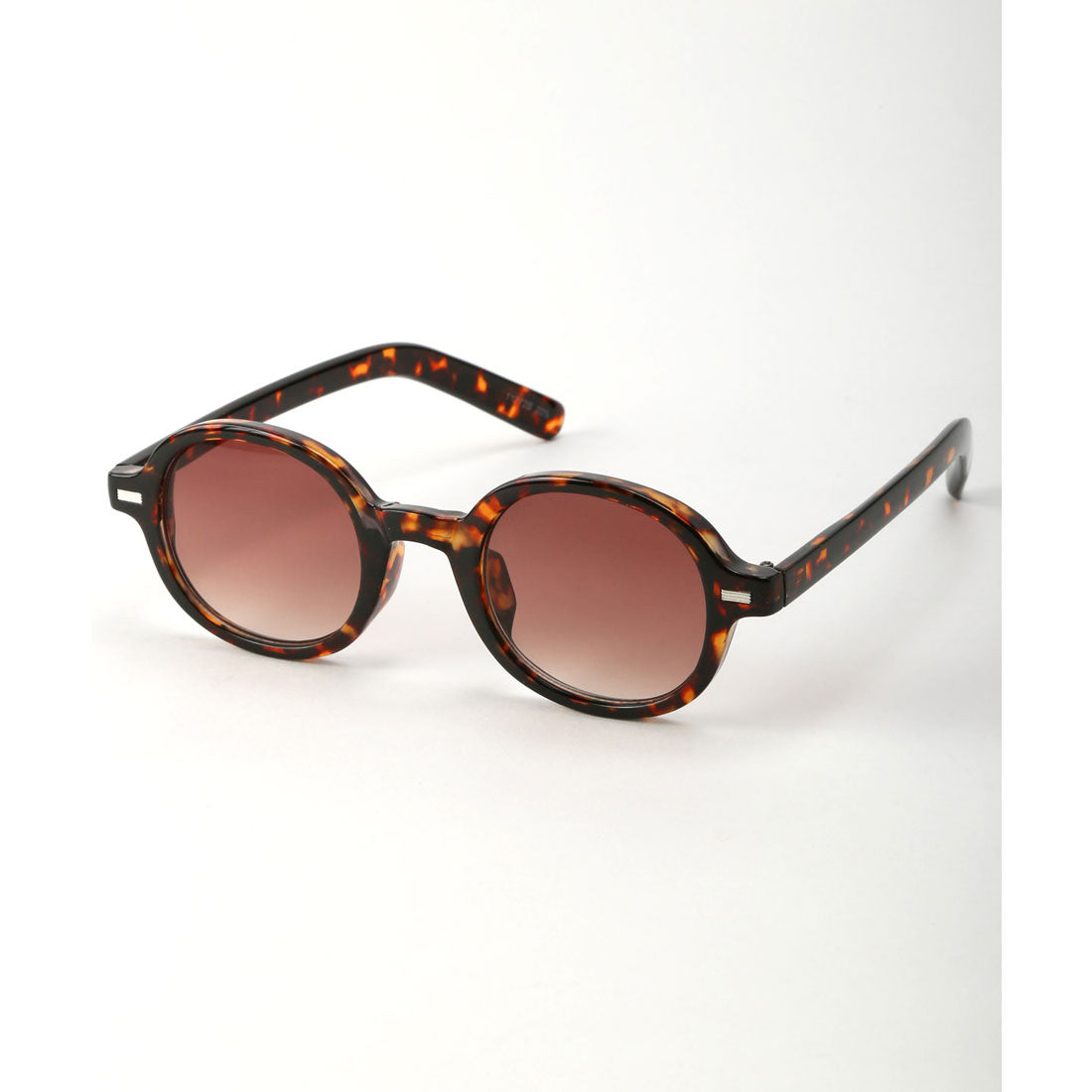 ラグスタイル LUXSTYLE レトロラウンドサングラス/ユニセックス ラウンド 丸い 丸眼鏡 UVカット 紫外線カット レトロ 黒縁 デミ クリアフレーム （ブラック×ブルー） ブラック×ブルー
