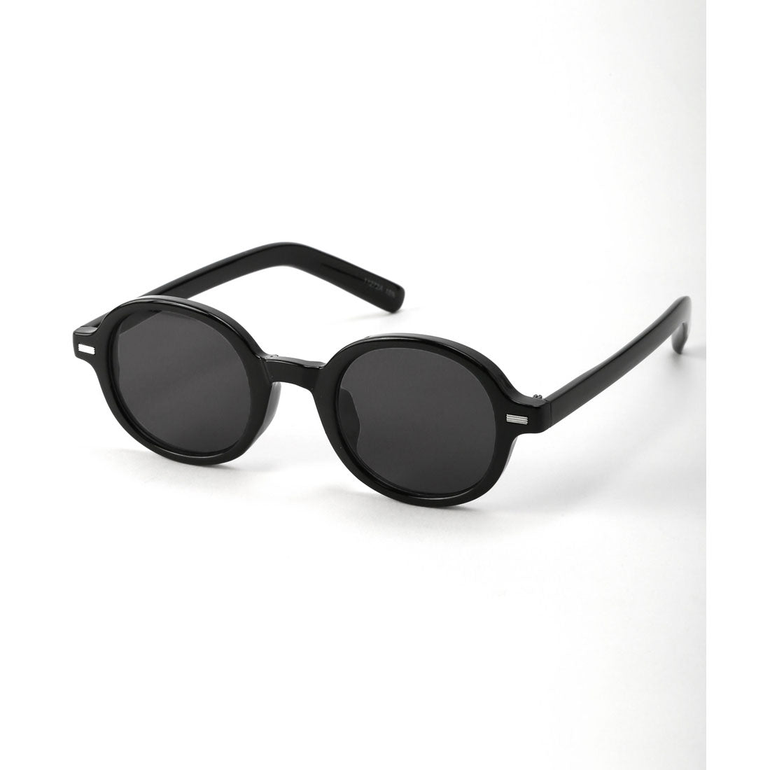 ラグスタイル LUXSTYLE レトロラウンドサングラス/ユニセックス ラウンド 丸い 丸眼鏡 UVカット 紫外線カット レトロ 黒縁 デミ クリアフレーム （ブラック×ブルー） ブラック×ブルー