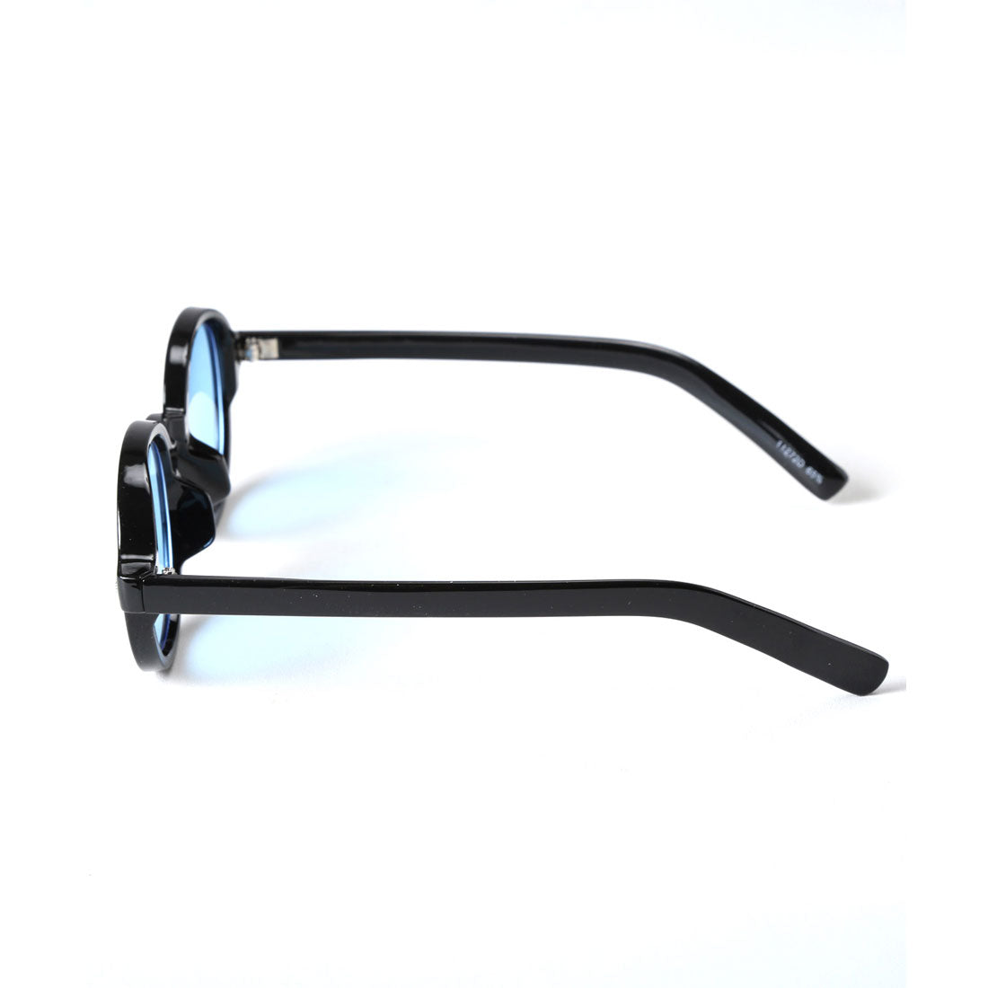 ラグスタイル LUXSTYLE レトロラウンドサングラス/ユニセックス ラウンド 丸い 丸眼鏡 UVカット 紫外線カット レトロ 黒縁 デミ クリアフレーム （ブラック×ブルー） ブラック×ブルー