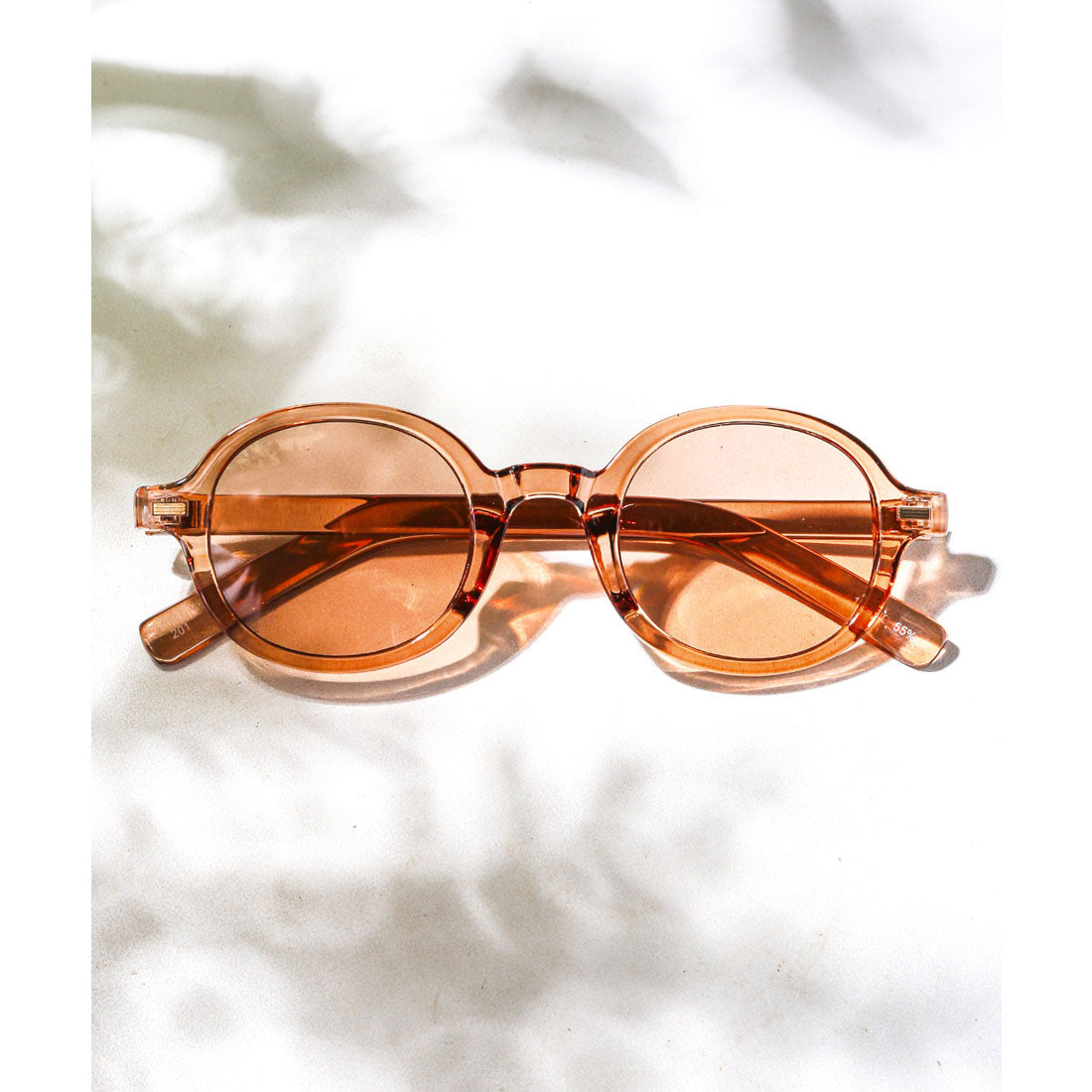 ラグスタイル LUXSTYLE レトロラウンドサングラス/ユニセックス ラウンド 丸い 丸眼鏡 UVカット 紫外線カット レトロ 黒縁 デミ クリアフレーム （クリアブラウン×ブラウン） クリアブラウン×ブラウン