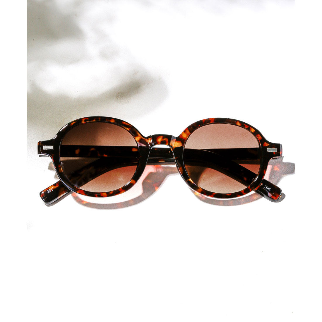 ラグスタイル LUXSTYLE レトロラウンドサングラス/ユニセックス ラウンド 丸い 丸眼鏡 UVカット 紫外線カット レトロ 黒縁 デミ クリアフレーム （デミ×ブラウン） デミ×ブラウン