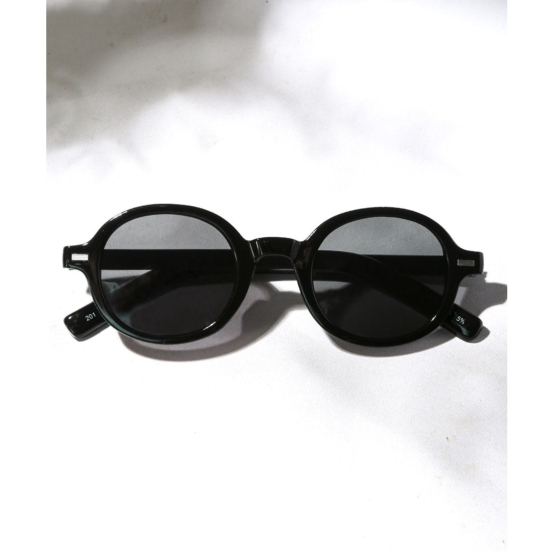 ラグスタイル LUXSTYLE レトロラウンドサングラス/ユニセックス ラウンド 丸い 丸眼鏡 UVカット 紫外線カット レトロ 黒縁 デミ クリアフレーム （ブラック×スモーク） ブラック×スモーク