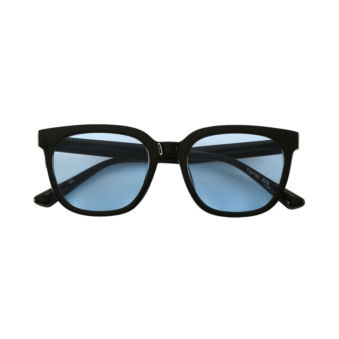 ラグスタイル LUXSTYLE ウェリントンサングラス/ウェリントンサングラス ユニセックス UVカット 紫外線カット ウェリントン カラーレンズ クリアフレーム （ブラック×スモーク） ブラック×スモーク