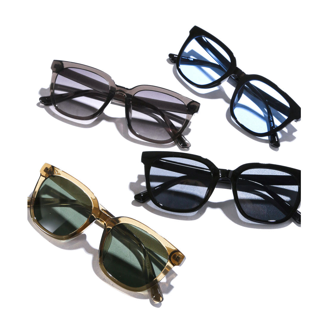 ラグスタイル LUXSTYLE ウェリントンサングラス/ウェリントンサングラス ユニセックス UVカット 紫外線カット ウェリントン カラーレンズ クリアフレーム （ブラック×スモーク） ブラック×スモーク
