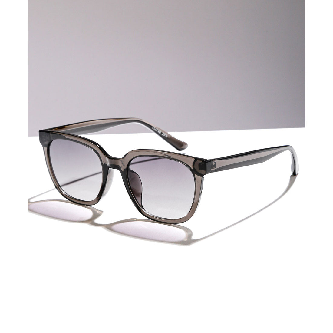 ラグスタイル LUXSTYLE ウェリントンサングラス/ウェリントンサングラス ユニセックス UVカット 紫外線カット ウェリントン カラーレンズ クリアフレーム （クリアグレー×スモークハーフ） クリアグレー×スモークハーフ