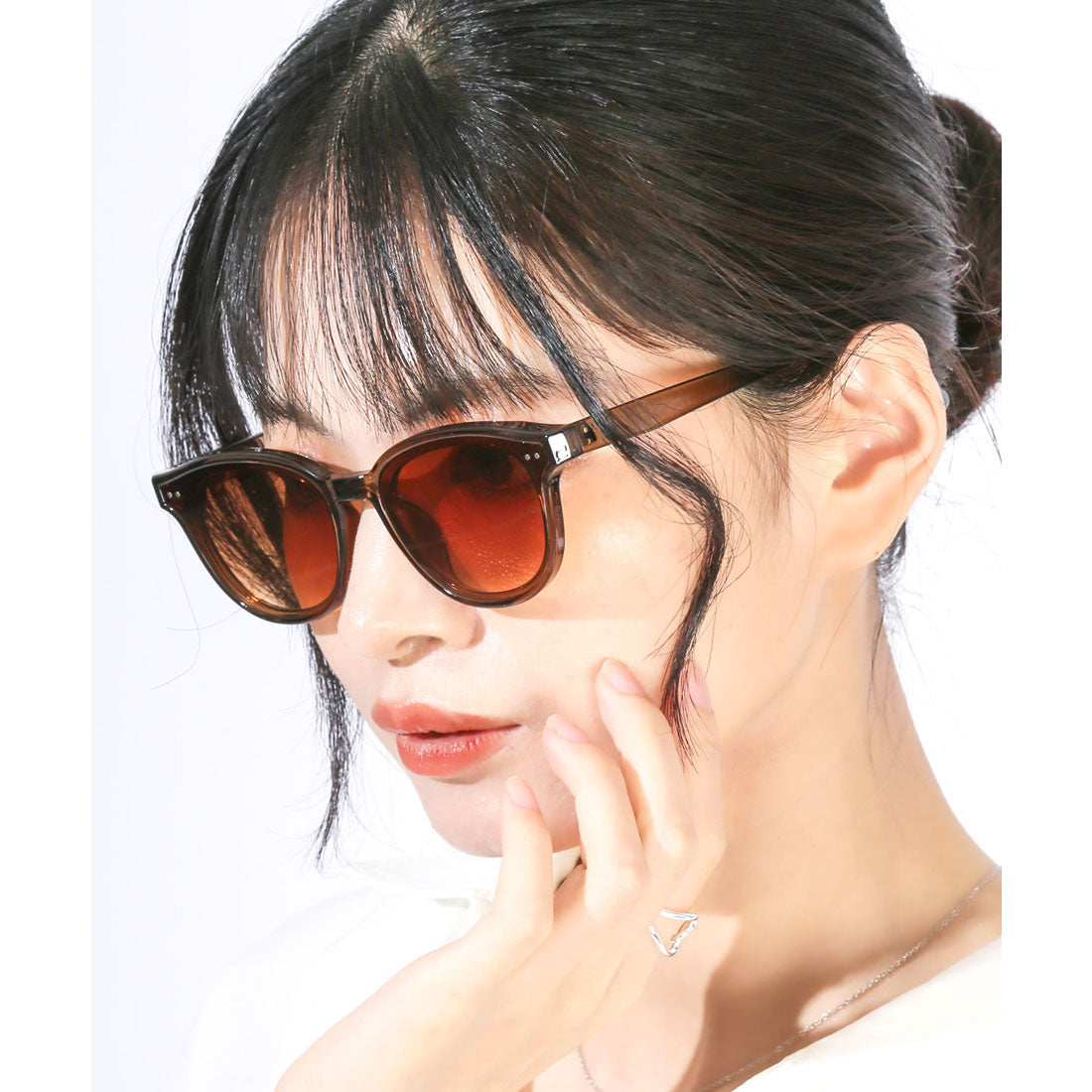 ラグスタイル LUXSTYLE ボスリントンサングラス/ユニセックス UVカット 紫外線カット ボストンサングラス ウェリントンサングラス カラーレンズ （ブラック×ライトブルー） ブラック×ライトブルー