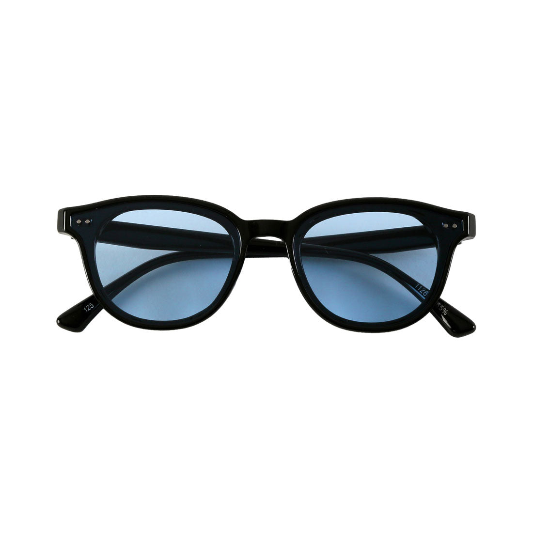 ラグスタイル LUXSTYLE ボスリントンサングラス/ユニセックス UVカット 紫外線カット ボストンサングラス ウェリントンサングラス カラーレンズ （ブラック×ライトブルー） ブラック×ライトブルー