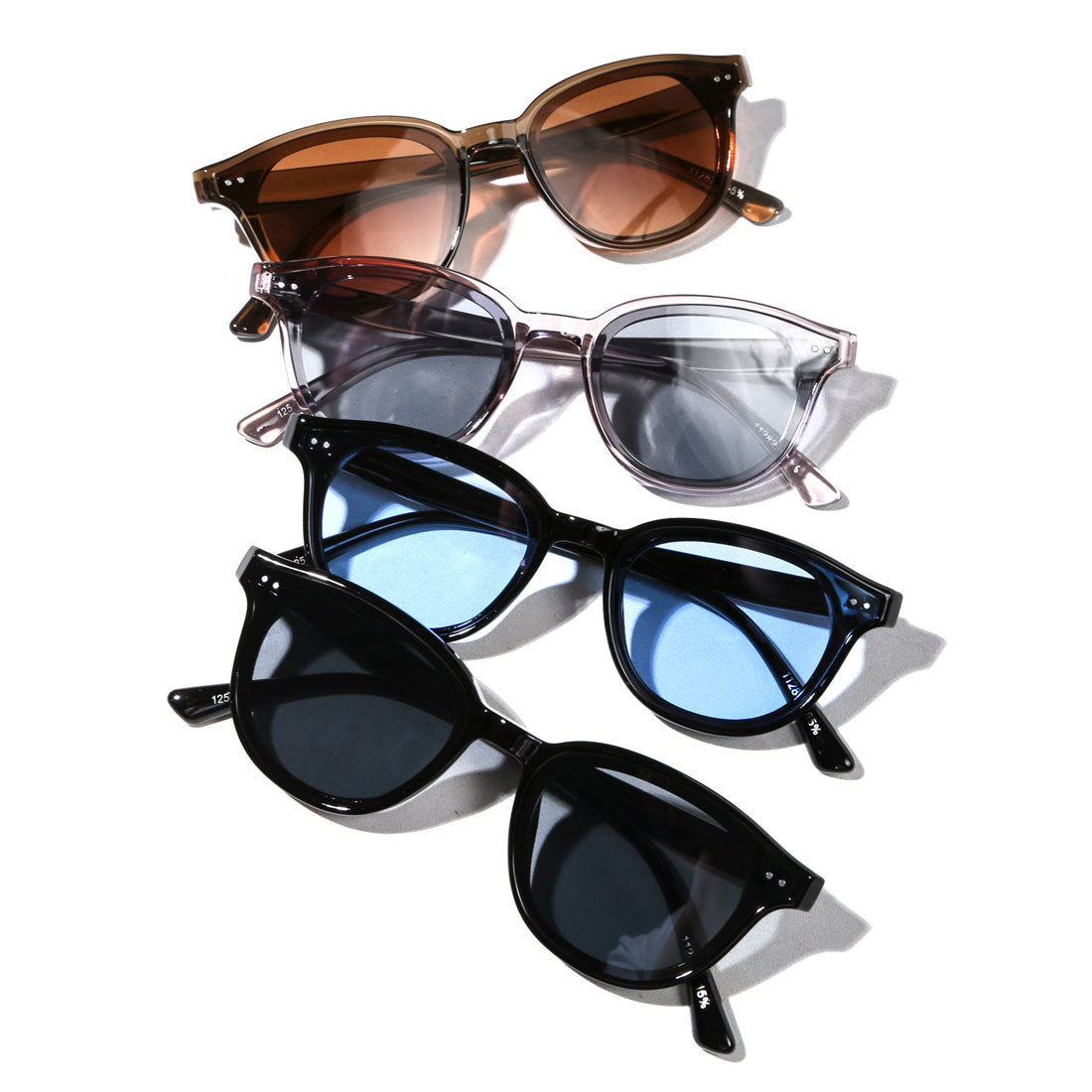 ラグスタイル LUXSTYLE ボスリントンサングラス/ユニセックス UVカット 紫外線カット ボストンサングラス ウェリントンサングラス カラーレンズ （ブラック×ライトブルー） ブラック×ライトブルー