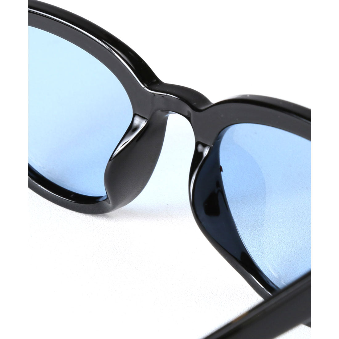 ラグスタイル LUXSTYLE ボスリントンサングラス/ユニセックス UVカット 紫外線カット ボストンサングラス ウェリントンサングラス カラーレンズ （ブラック×ライトブルー） ブラック×ライトブルー