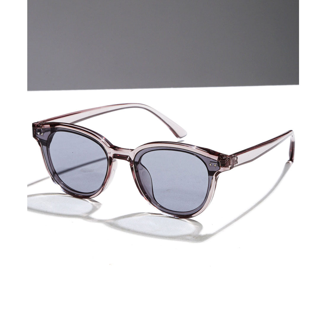 ラグスタイル LUXSTYLE ボスリントンサングラス/ユニセックス UVカット 紫外線カット ボストンサングラス ウェリントンサングラス カラーレンズ （クリアグレー×ライトスモーク） クリアグレー×ライトスモーク