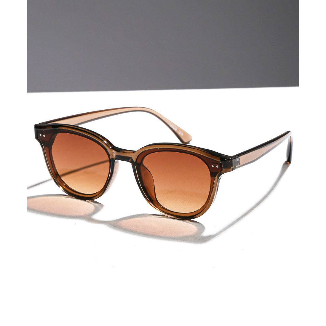 ラグスタイル LUXSTYLE ボスリントンサングラス/ユニセックス UVカット 紫外線カット ボストンサングラス ウェリントンサングラス カラーレンズ （クリアブラウン×ライトブラウン） クリアブラウン×ライトブラウン