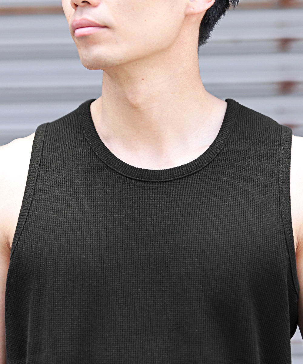 ラグスタイル LUXSTYLE ワッフルタンクトップ/メンズタンクトップ ノースリーブ Tシャツ トップス ワッフル 無地 夏 インナー 肌着 袖なし