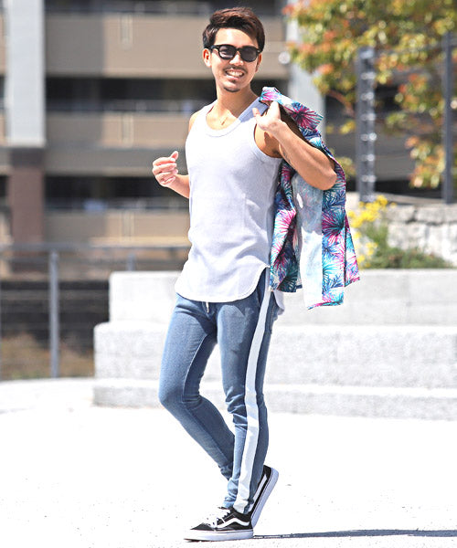 ラグスタイル LUXSTYLE ワッフルタンクトップ/タンクトップ メンズ ワッフル ミディアム丈