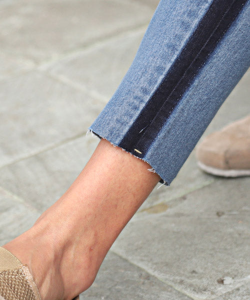 ラグスタイル LUXSTYLE サイドラインスーパーストレッチスキニーデニムアンクルパンツ/スキニー デニム アンクル メンズ ストレッチ サイドライン ダメージ