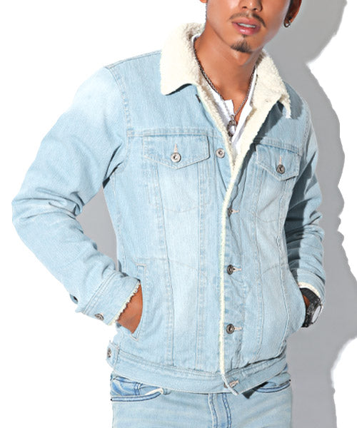 ラグスタイル LUXSTYLE ボアデニムジャケット/ボア デニムジャケット メンズ Gジャン ジージャン アウター BITTER ビター系 秋 冬
