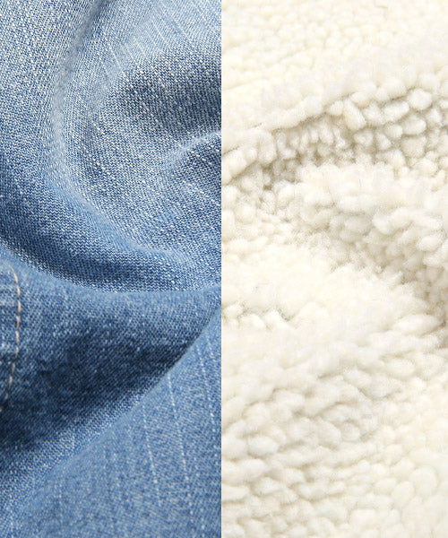 ラグスタイル LUXSTYLE ボアデニムジャケット/ボア デニムジャケット メンズ Gジャン ジージャン アウター BITTER ビター系 秋 冬