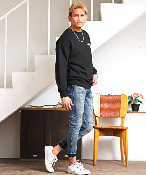 ラグスタイル LUXSTYLE ハードダメージ加工カットオフアンクルデニムスキニーパンツ/デニム パンツ スキニー アンクル ダメージ カットオフ