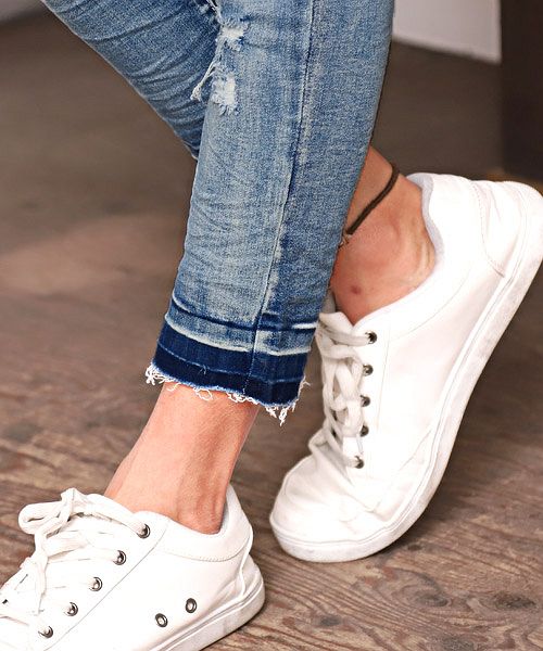 ラグスタイル LUXSTYLE ハードダメージ加工カットオフアンクルデニムスキニーパンツ/デニム パンツ スキニー アンクル ダメージ カットオフ