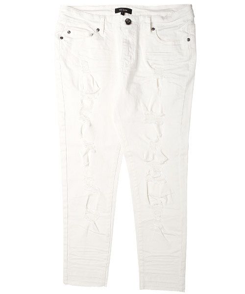 ラグスタイル LUXSTYLE ハードダメージ加工カットオフアンクルデニムスキニーパンツ/デニム パンツ スキニー アンクル ダメージ カットオフ