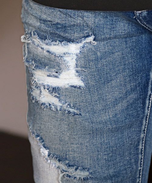 ラグスタイル LUXSTYLE ハードダメージ加工カットオフアンクルデニムスキニーパンツ/デニム パンツ スキニー アンクル ダメージ カットオフ