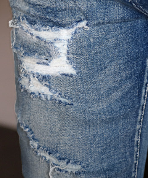 ラグスタイル LUXSTYLE ハードダメージ加工カットオフアンクルデニムスキニーパンツ/デニム パンツ スキニー アンクル ダメージ カットオフ
