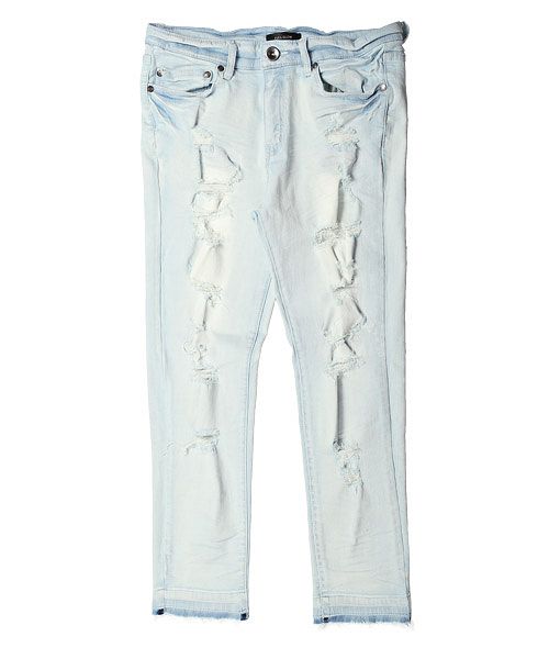 ラグスタイル LUXSTYLE ハードダメージ加工カットオフアンクルデニムスキニーパンツ/デニム パンツ スキニー アンクル ダメージ カットオフ