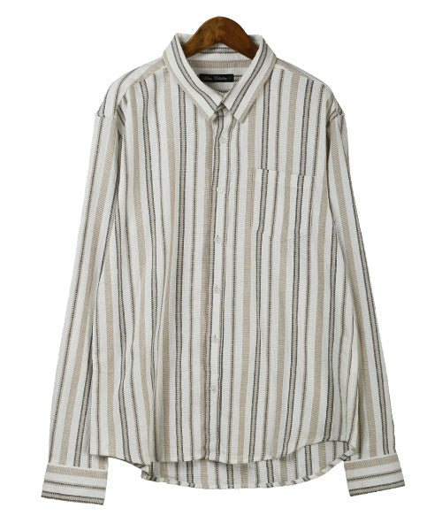 ラグスタイル LUXSTYLE パナマ織りレギュラーカラーシャツ/長袖シャツ メンズ パナマ織り チェック柄 ストライプ柄 無地