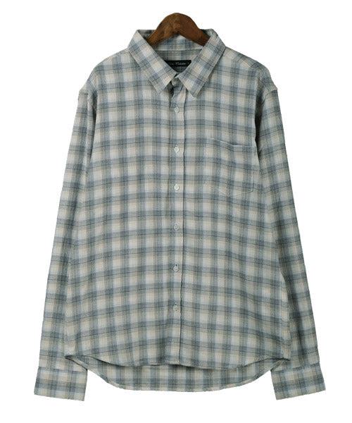 ラグスタイル LUXSTYLE パナマ織りレギュラーカラーシャツ/長袖シャツ メンズ パナマ織り チェック柄 ストライプ柄 無地