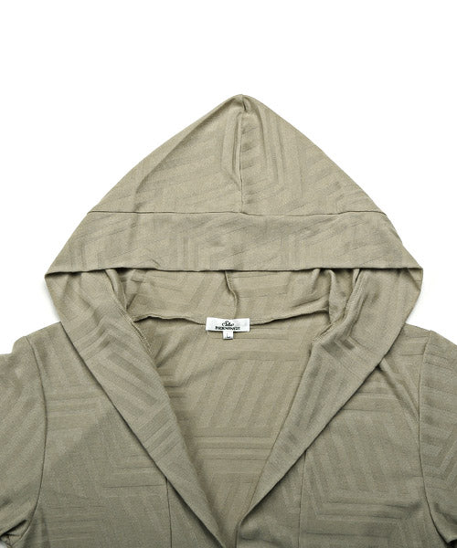 ラグスタイル LUXSTYLE 幾何学柄フード付きガウン/カーディガン メンズ ガウン フード ジャガード ロング丈 幾何学