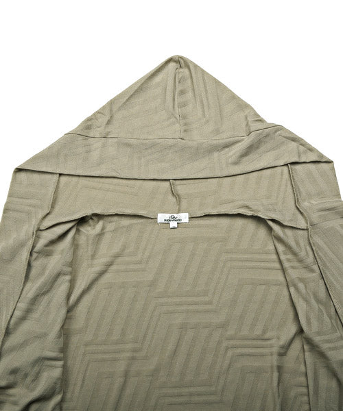 ラグスタイル LUXSTYLE 幾何学柄フード付きガウン/カーディガン メンズ ガウン フード ジャガード ロング丈 幾何学