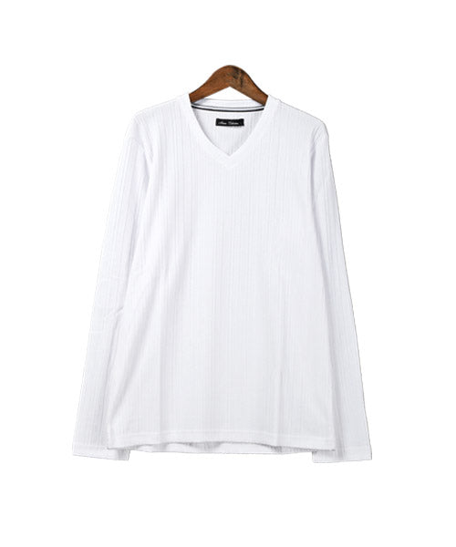 ラグスタイル LUXSTYLE VネックロングTシャツ/ロンT メンズ 長袖Tシャツ Vネック テレコ 無地