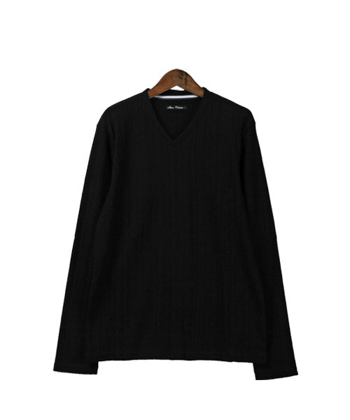 ラグスタイル LUXSTYLE VネックロングTシャツ/ロンT メンズ 長袖Tシャツ Vネック テレコ 無地