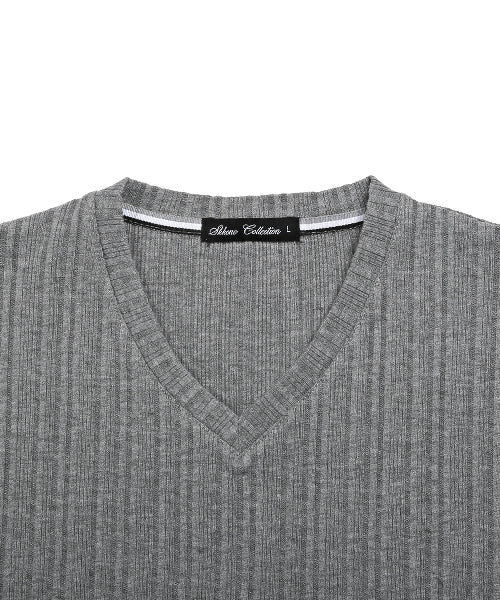ラグスタイル LUXSTYLE VネックロングTシャツ/ロンT メンズ 長袖Tシャツ Vネック テレコ 無地