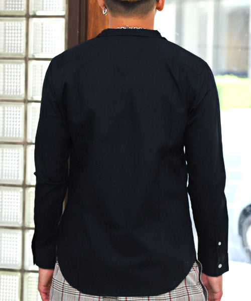 拉格風格 LUXSTYLE 日本製長袖襯衫/襯衫 男士 長袖 日本製 素色 條紋