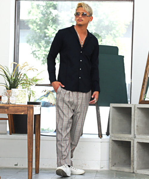 拉格風格 LUXSTYLE 日本製長袖襯衫/襯衫 男士 長袖 日本製 素色 條紋