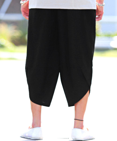 ラグスタイル LUXSTYLE ワイドサルエルクロップドパンツ/ハロンパンツ メンズ クロップドパンツ 綿麻 サルエル ワイド （1ベージュ） 1ベージュ