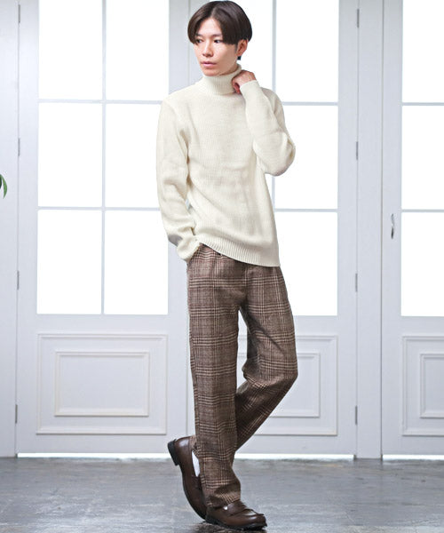 ラグスタイル LUXSTYLE 7G片畦タートルネックニット/ニット メンズ タートルネック セーター ウォッシャブル 形状安定